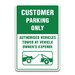 CUSTOMER PARKING ONLY SIGN